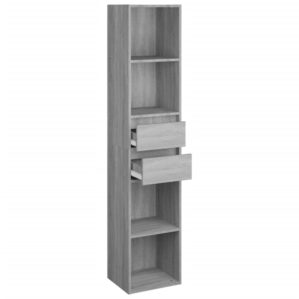 vidaXL Bücherregal Grau Sonoma 36x30x171 cm Holzwerkstoff
