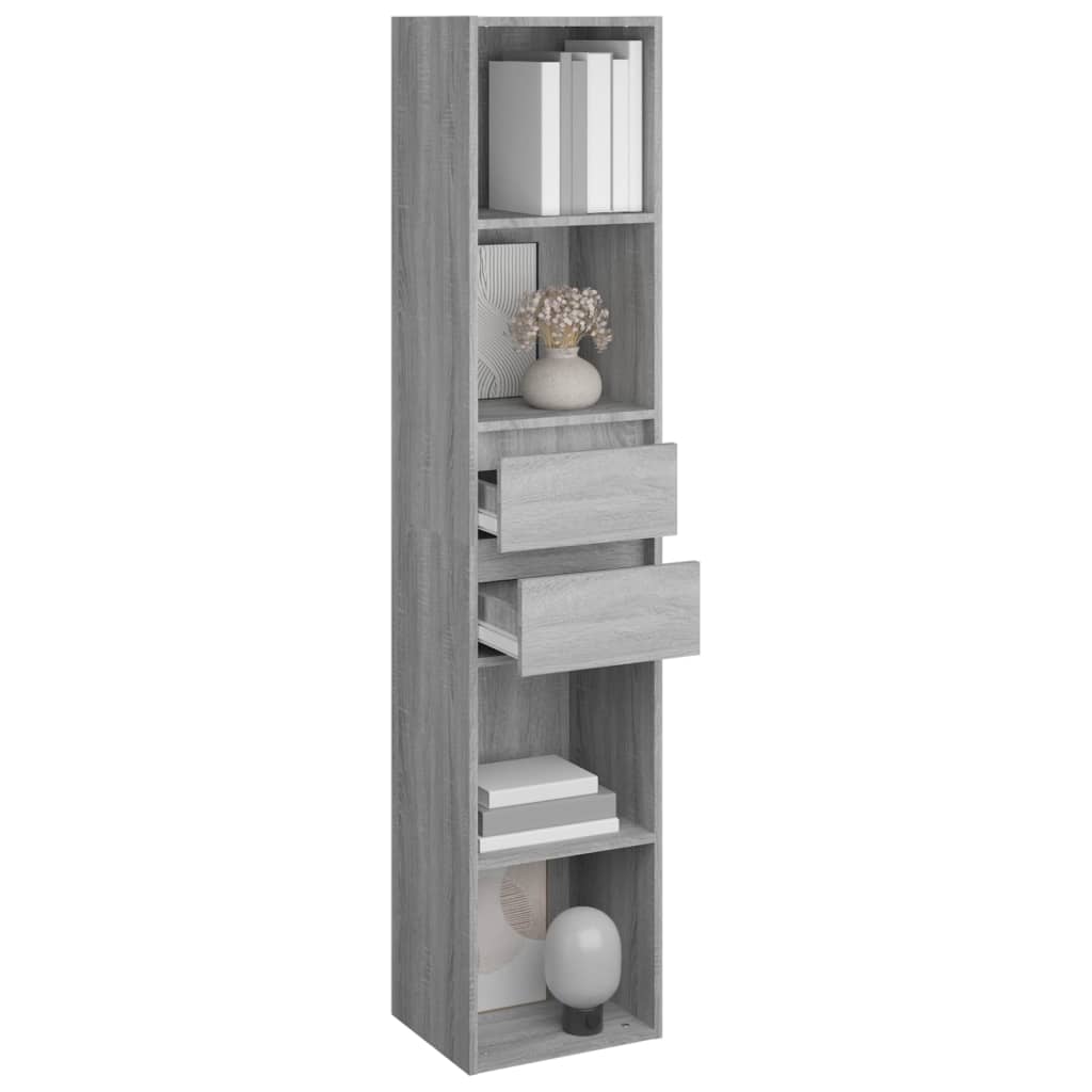 vidaXL Bücherregal Grau Sonoma 36x30x171 cm Holzwerkstoff