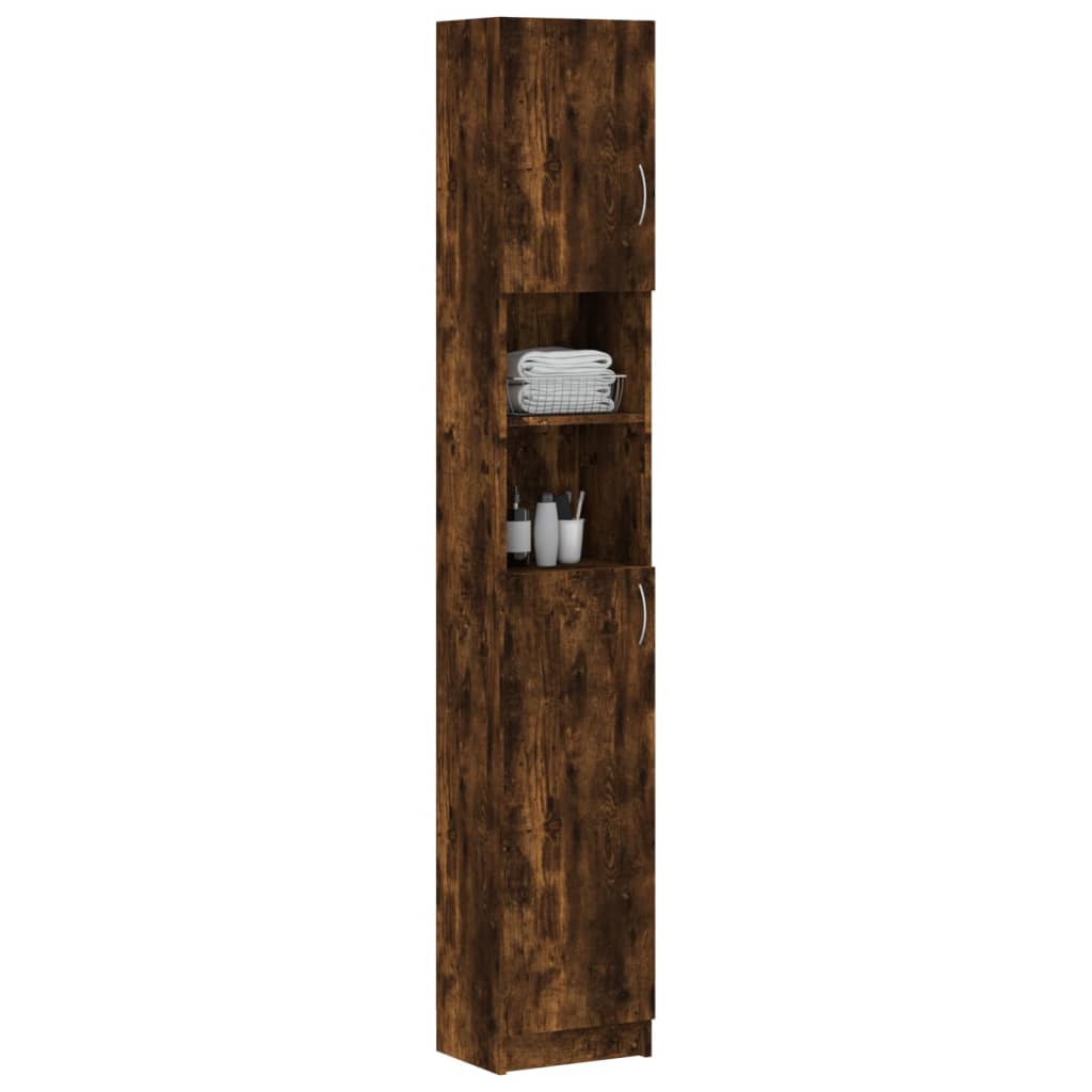 vidaXL Badezimmerschrank Räuchereiche 32x25,5x190 cm Holzwerkstoff