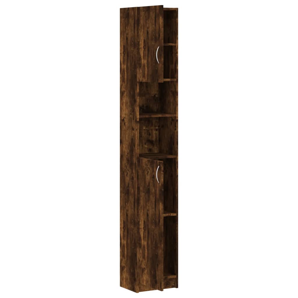 vidaXL Badezimmerschrank Räuchereiche 32x25,5x190 cm Holzwerkstoff