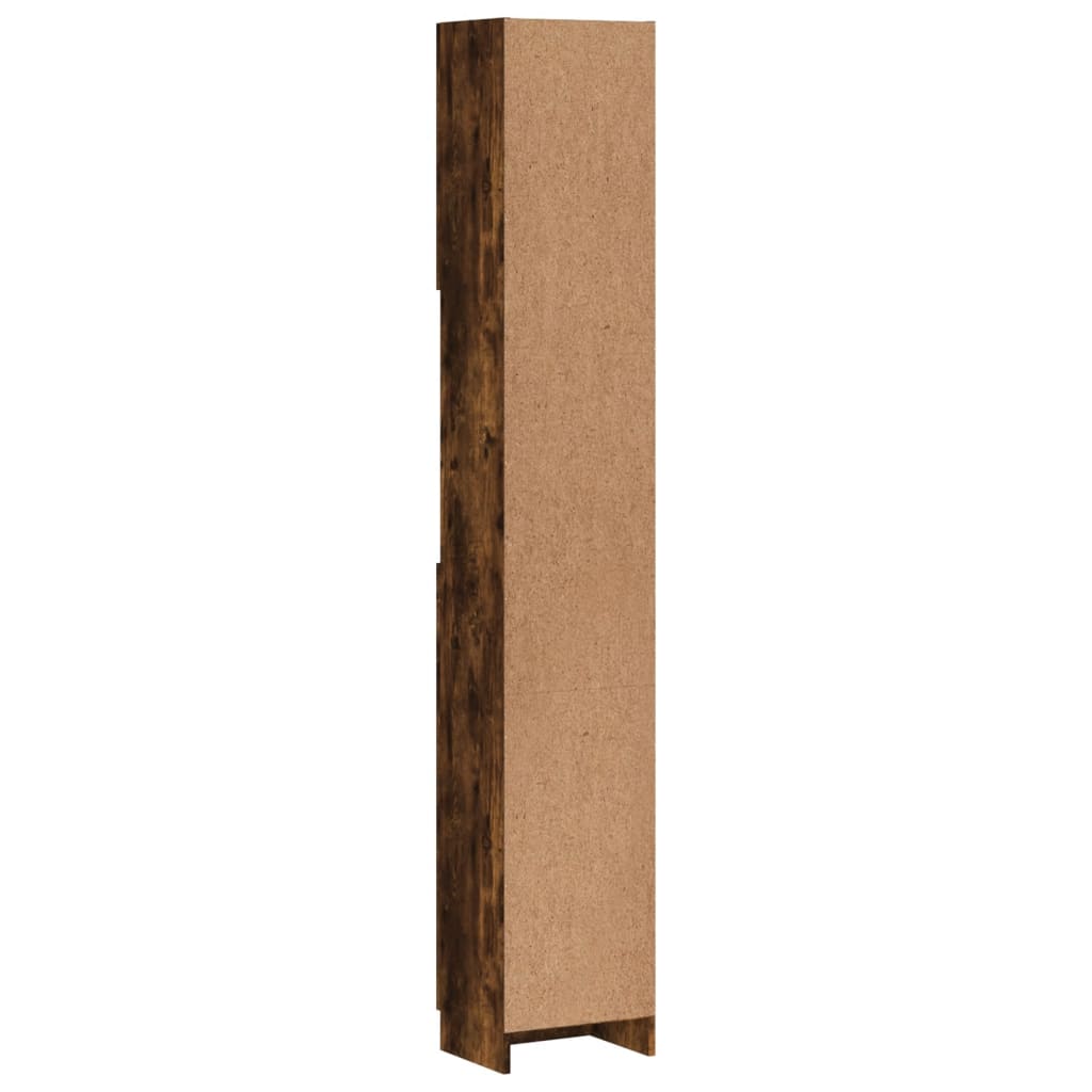 vidaXL Badezimmerschrank Räuchereiche 32x25,5x190 cm Holzwerkstoff