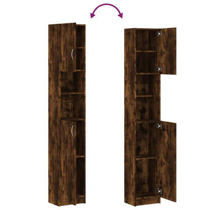 vidaXL Badezimmerschrank Räuchereiche 32x25,5x190 cm Holzwerkstoff