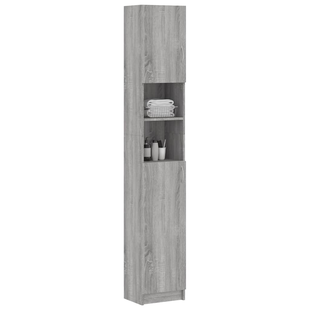 vidaXL Badezimmerschrank Grau Sonoma 32x25,5x190 cm Holzwerkstoff