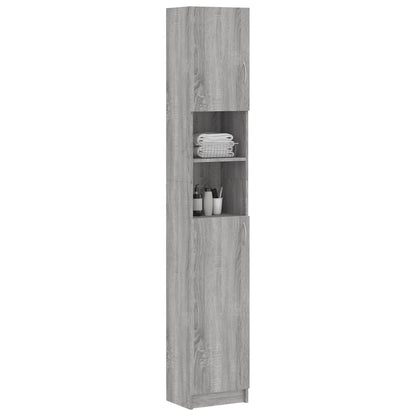 vidaXL Badezimmerschrank Grau Sonoma 32x25,5x190 cm Holzwerkstoff