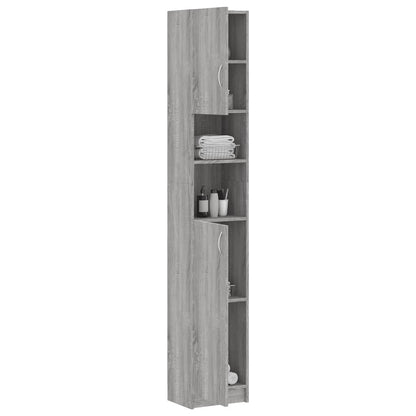 vidaXL Badezimmerschrank Grau Sonoma 32x25,5x190 cm Holzwerkstoff