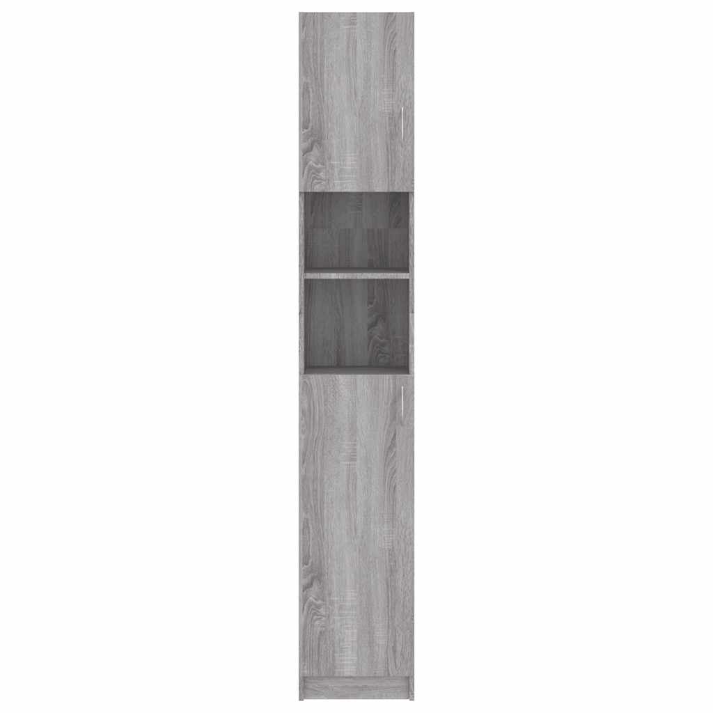 vidaXL Badezimmerschrank Grau Sonoma 32x25,5x190 cm Holzwerkstoff