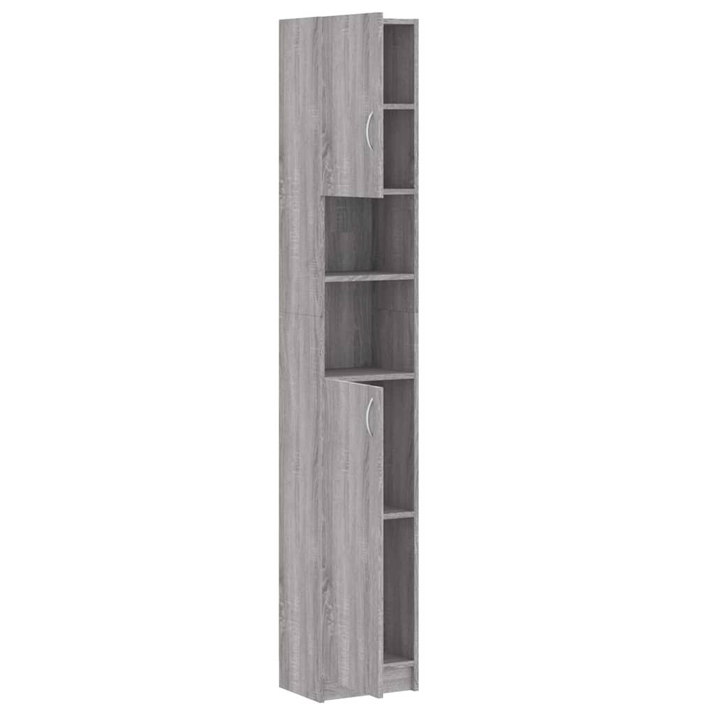 vidaXL Badezimmerschrank Grau Sonoma 32x25,5x190 cm Holzwerkstoff