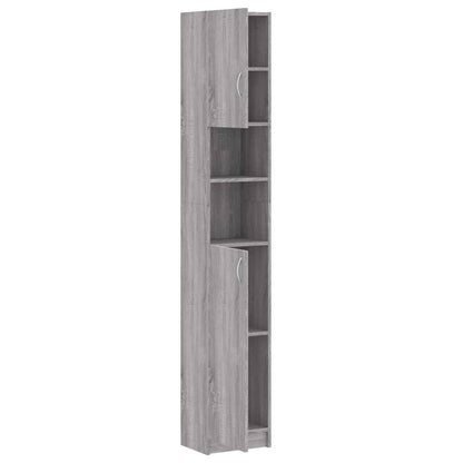 vidaXL Badezimmerschrank Grau Sonoma 32x25,5x190 cm Holzwerkstoff