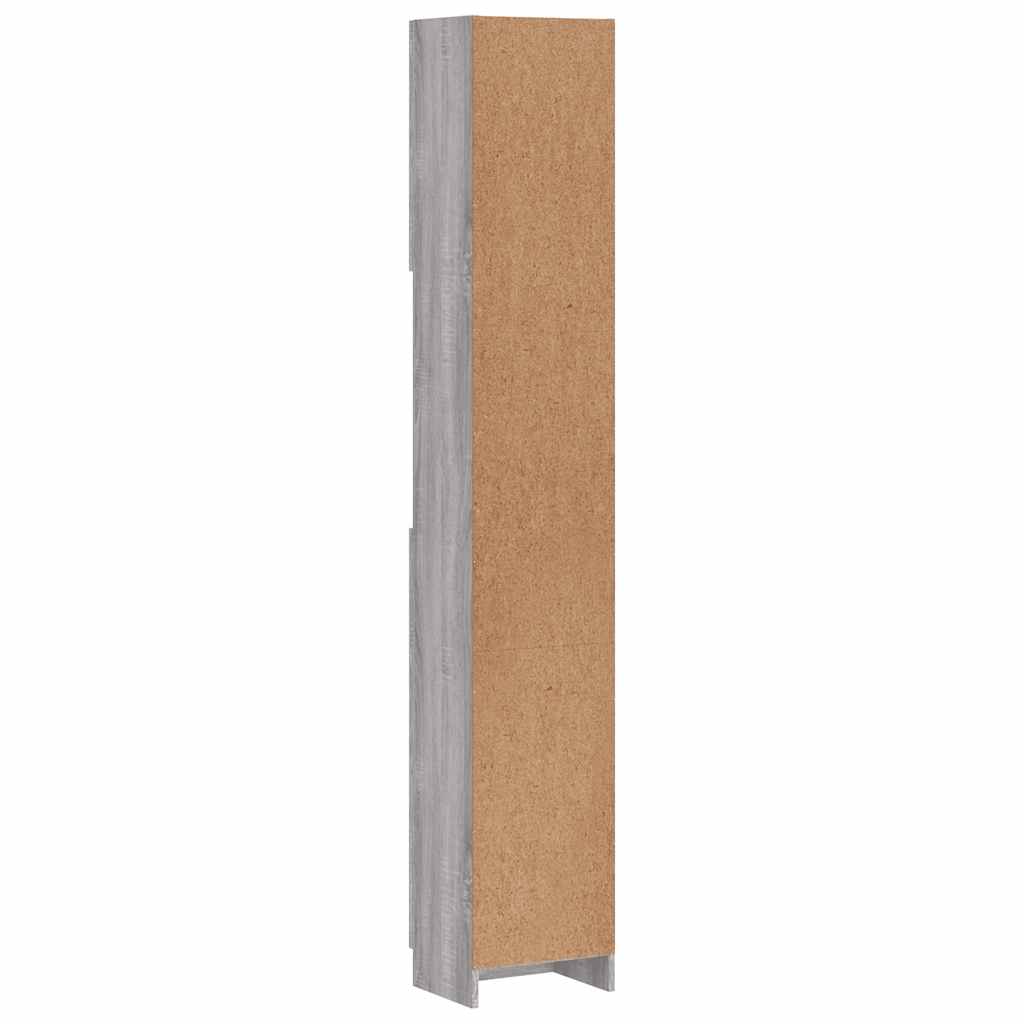 vidaXL Badezimmerschrank Grau Sonoma 32x25,5x190 cm Holzwerkstoff