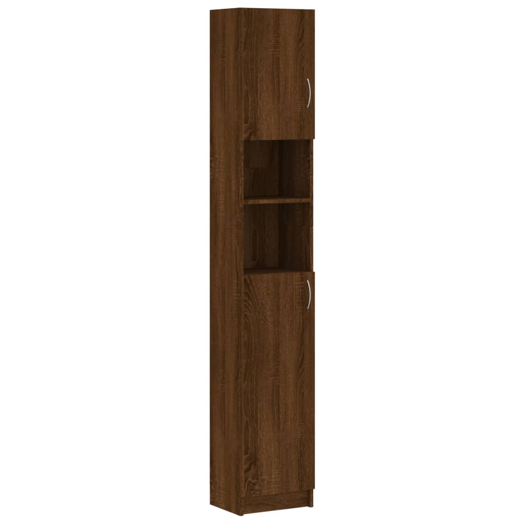 vidaXL Badezimmerschrank Braun Eiche 32x25,5x190 cm Holzwerkstoff