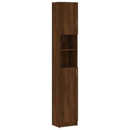 vidaXL Badezimmerschrank Braun Eiche 32x25,5x190 cm Holzwerkstoff