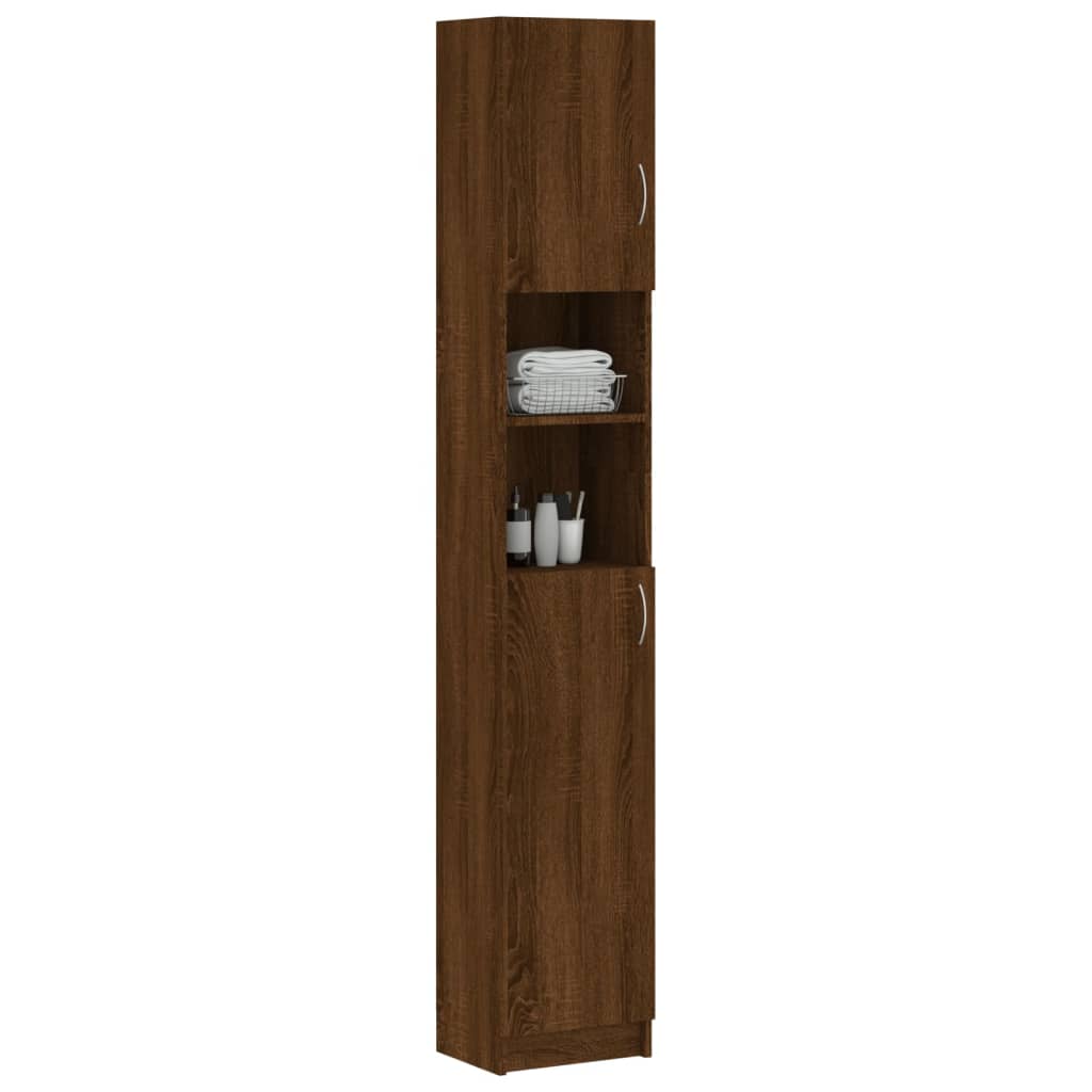 vidaXL Badezimmerschrank Braun Eiche 32x25,5x190 cm Holzwerkstoff