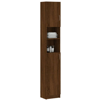 vidaXL Badezimmerschrank Braun Eiche 32x25,5x190 cm Holzwerkstoff
