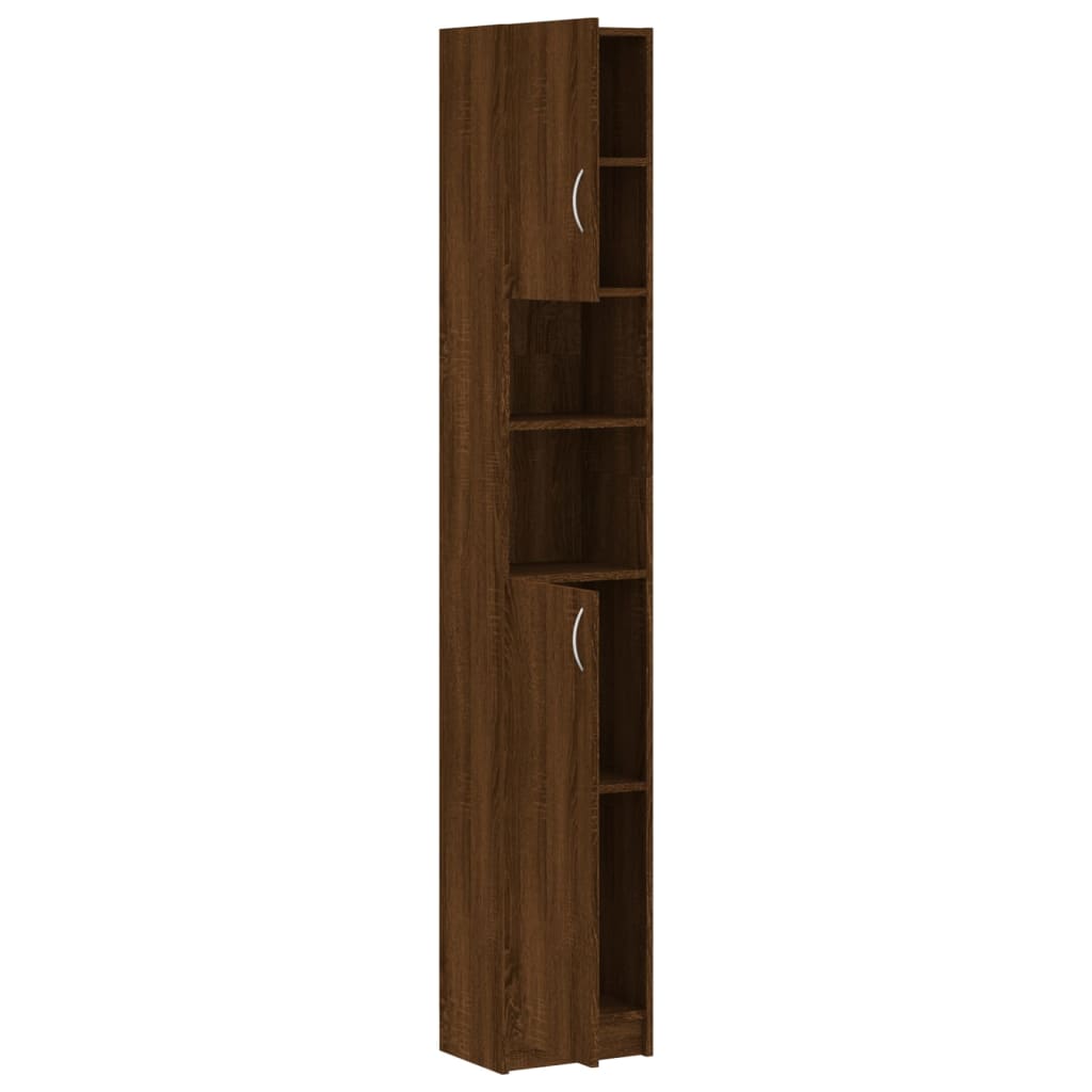 vidaXL Badezimmerschrank Braun Eiche 32x25,5x190 cm Holzwerkstoff