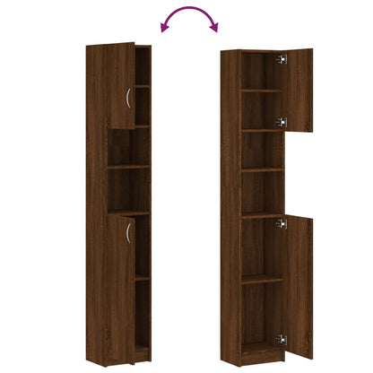 vidaXL Badezimmerschrank Braun Eiche 32x25,5x190 cm Holzwerkstoff