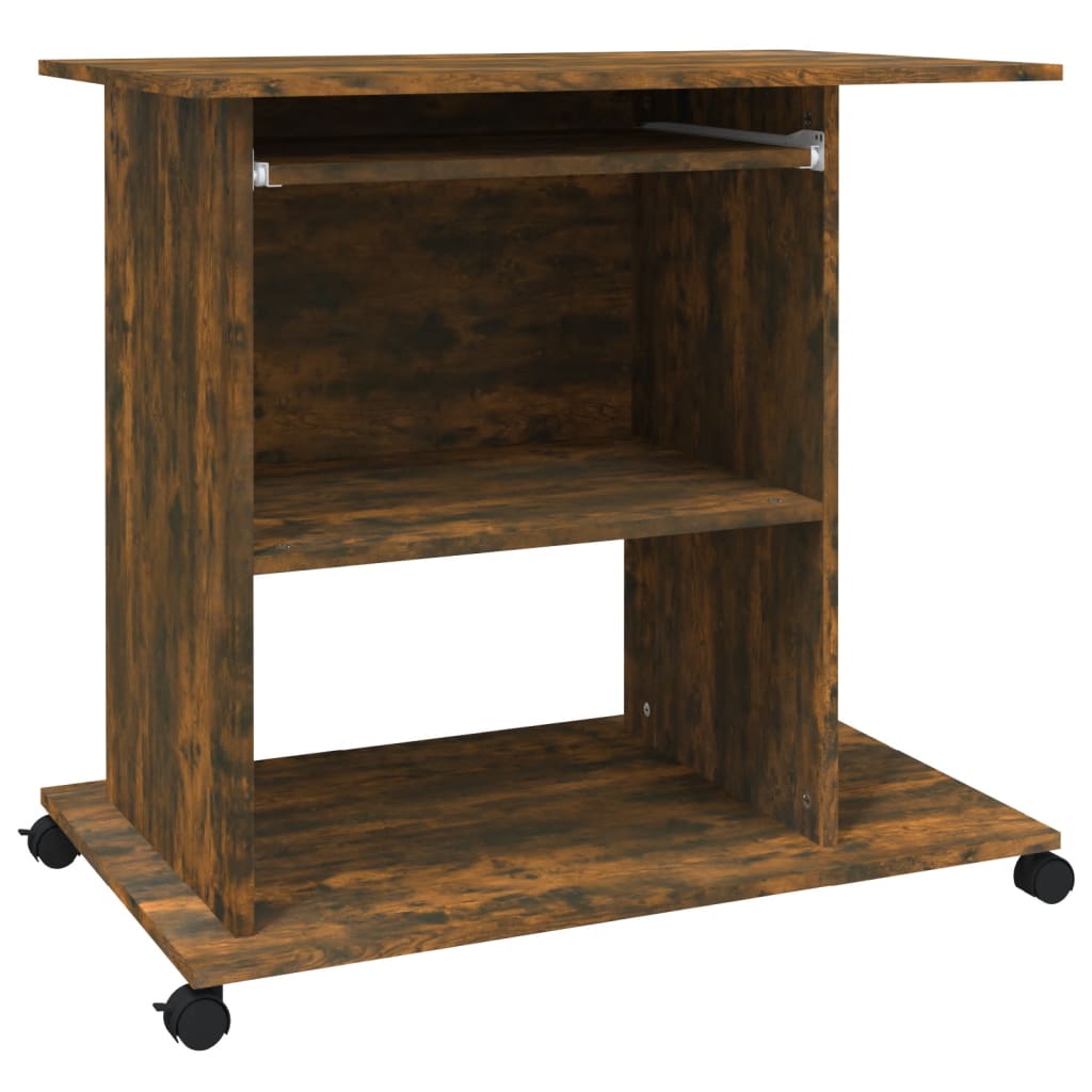 vidaXL Schreibtisch Räuchereiche 80x50x75 cm Holzwerkstoff