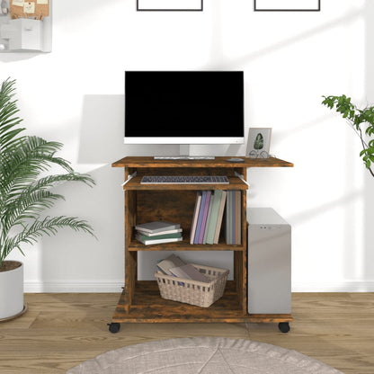 vidaXL Schreibtisch Räuchereiche 80x50x75 cm Holzwerkstoff
