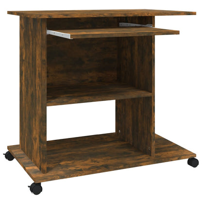 vidaXL Schreibtisch Räuchereiche 80x50x75 cm Holzwerkstoff