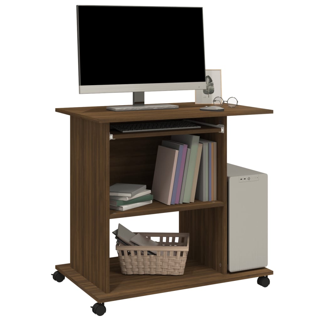 vidaXL Schreibtisch Braun Eichen-Optik 80x50x75 cm Holzwerkstoff