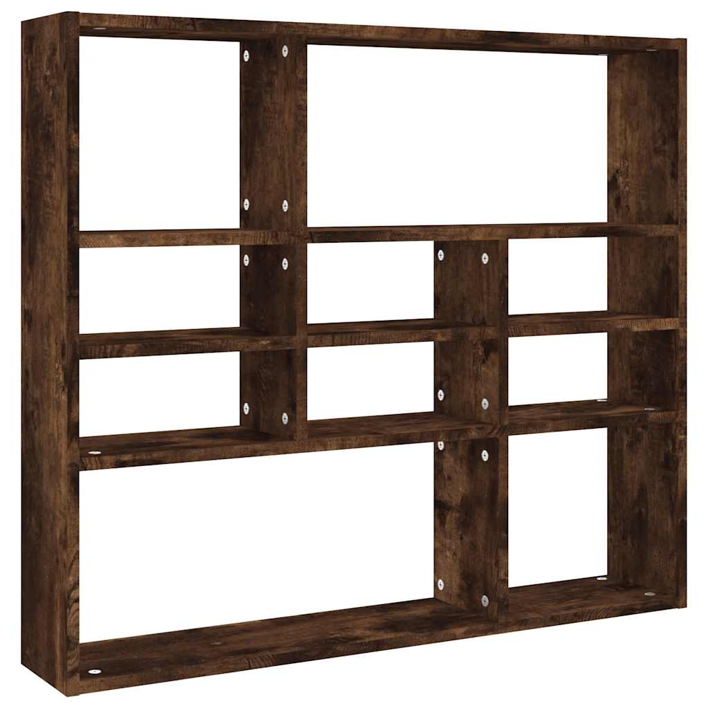 vidaXL Wandregal Räuchereiche 90x16x78 cm Holzwerkstoff