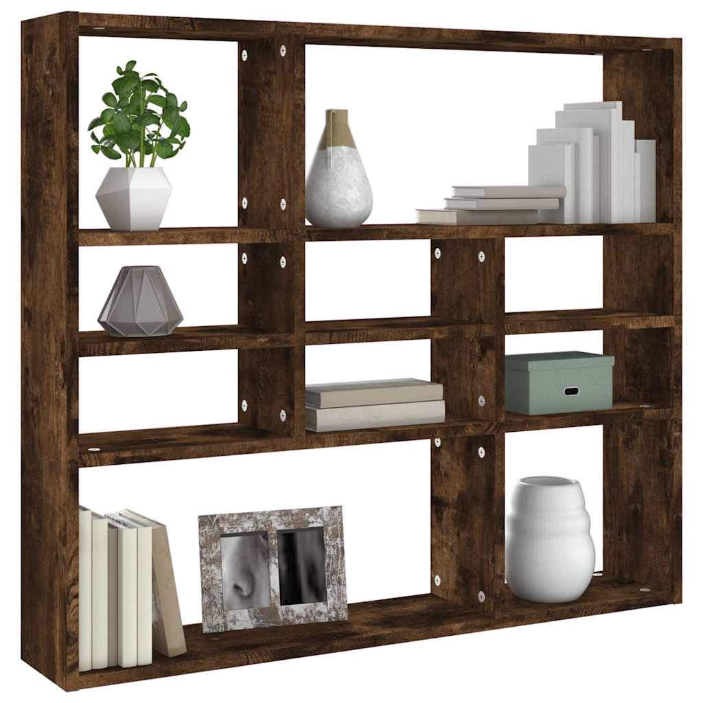 vidaXL Wandregal Räuchereiche 90x16x78 cm Holzwerkstoff