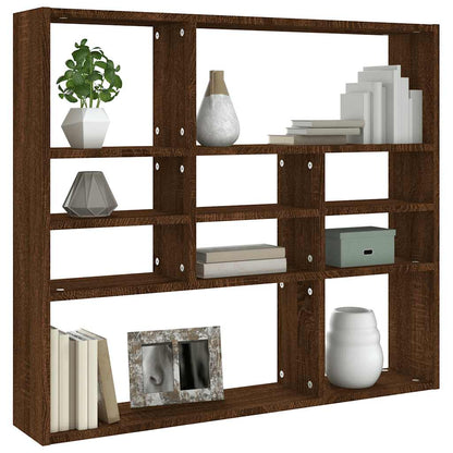 vidaXL Wandregal Braun Eichen-Optik 90x16x78 cm Holzwerkstoff