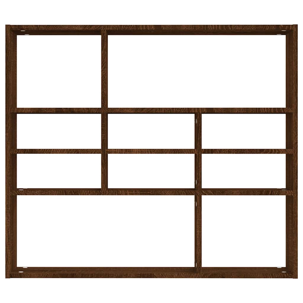 vidaXL Wandregal Braun Eichen-Optik 90x16x78 cm Holzwerkstoff