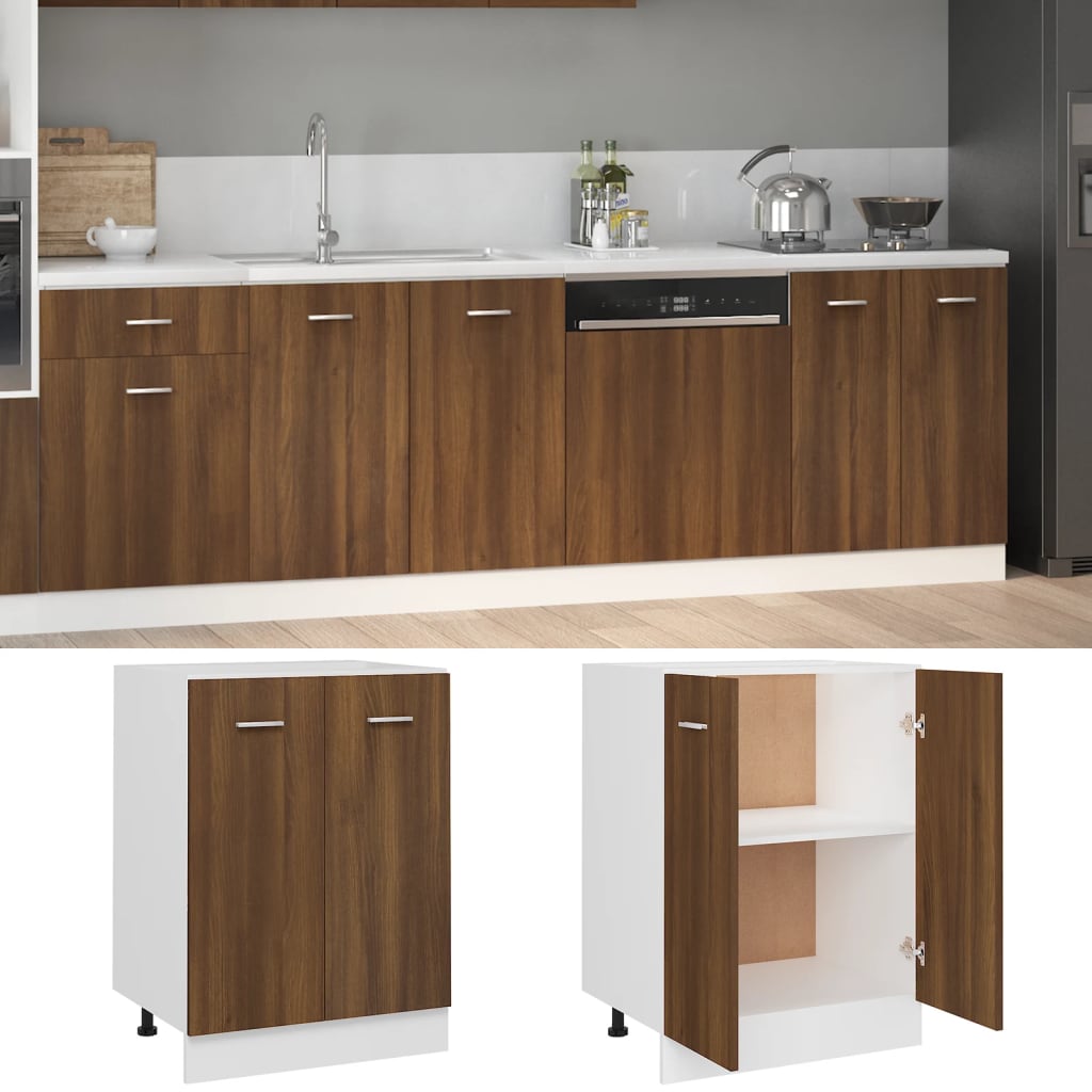 vidaXL Unterschrank Lyon Braun Eichen-Optik 60x46x81,5 cm Holzwerkstoff