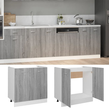 vidaXL Spülenunterschrank Lyon Grau Sonoma 80x46x81,5 cm Holzwerkstoff
