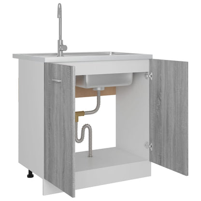 vidaXL Spülenunterschrank Lyon Grau Sonoma 80x46x81,5 cm Holzwerkstoff