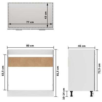 vidaXL Spülenunterschrank Lyon Grau Sonoma 80x46x81,5 cm Holzwerkstoff