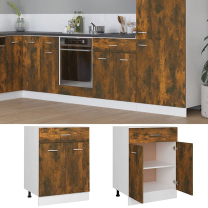 vidaXL Unterschrank mit Schublade Lyon Räuchereiche 60x46x81,5 cm