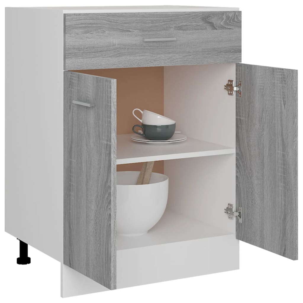 vidaXL Unterschrank mit Schublade Lyon Grau Sonoma 60x46x81,5 cm