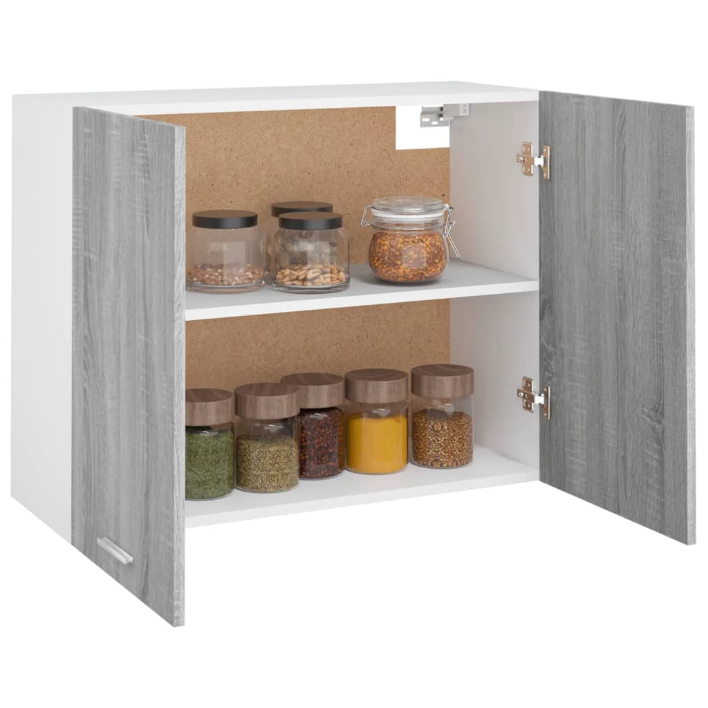 vidaXL Hängeschrank Lyon Grau Sonoma 80x31x60 cm Holzwerkstoff