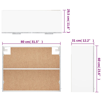 vidaXL Hängeschrank Lyon Grau Sonoma 80x31x60 cm Holzwerkstoff