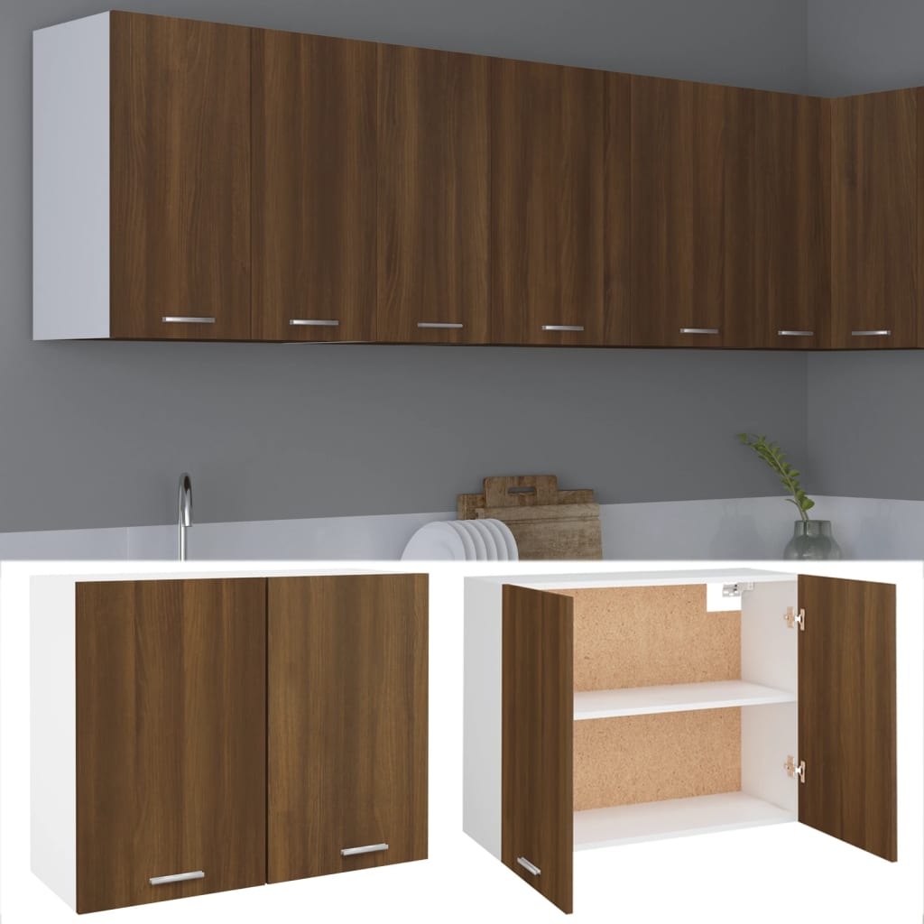 vidaXL Hängeschrank Lyon Braun Eichen-Optik 80x31x60 cm Holzwerkstoff