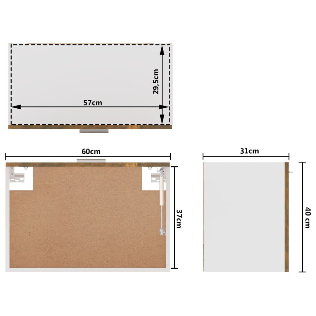 vidaXL Hängeschrank Lyon Räuchereiche 60x31x40 cm Holzwerkstoff