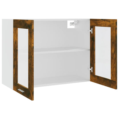vidaXL Hängeschrank Lyon Glas Räuchereiche 80x31x60 cm Holzwerkstoff
