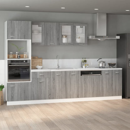 vidaXL Hängeschrank Lyon Glas Grau Sonoma 80x31x60 cm Holzwerkstoff