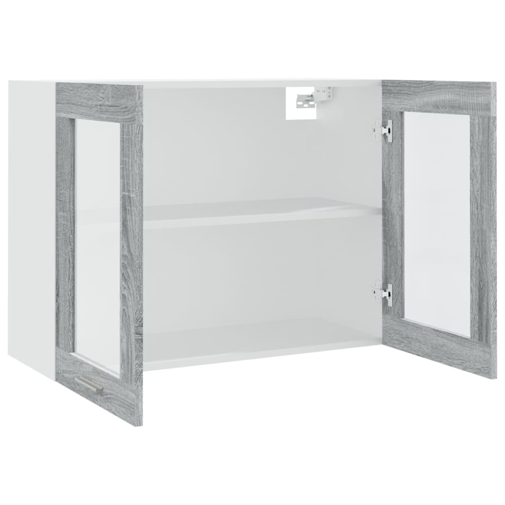 vidaXL Hängeschrank Lyon Glas Grau Sonoma 80x31x60 cm Holzwerkstoff