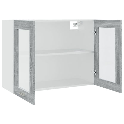 vidaXL Hängeschrank Lyon Glas Grau Sonoma 80x31x60 cm Holzwerkstoff