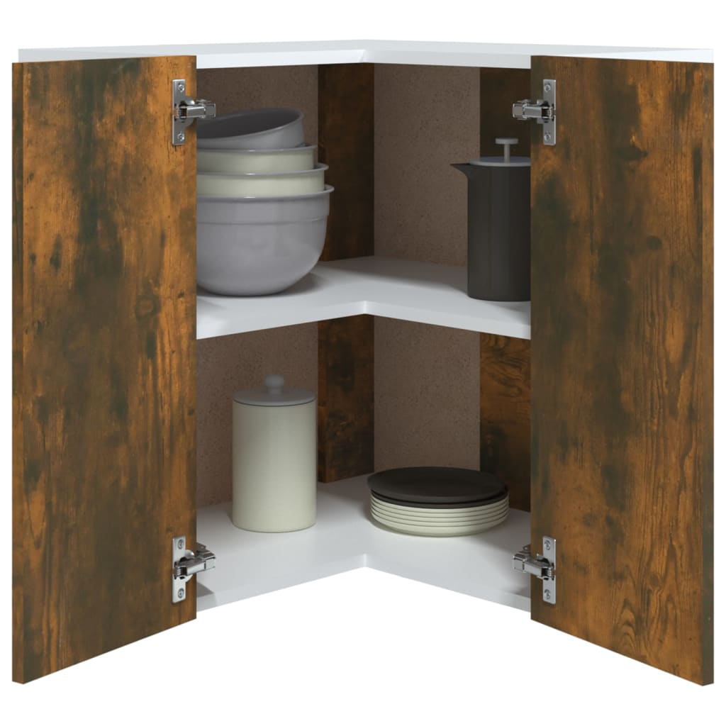 vidaXL Eck-Hängeschrank Lyon Räuchereiche 57x57x60 cm Holzwerkstoff