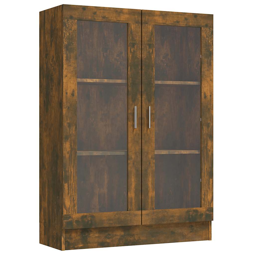 vidaXL Vitrinenschrank Räuchereiche 82,5x30,5x115 cm Holzwerkstoff