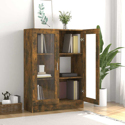 vidaXL Vitrinenschrank Räuchereiche 82,5x30,5x115 cm Holzwerkstoff
