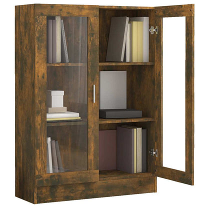 vidaXL Vitrinenschrank Räuchereiche 82,5x30,5x115 cm Holzwerkstoff