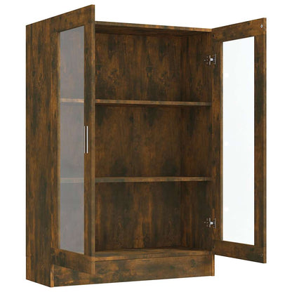 vidaXL Vitrinenschrank Räuchereiche 82,5x30,5x115 cm Holzwerkstoff