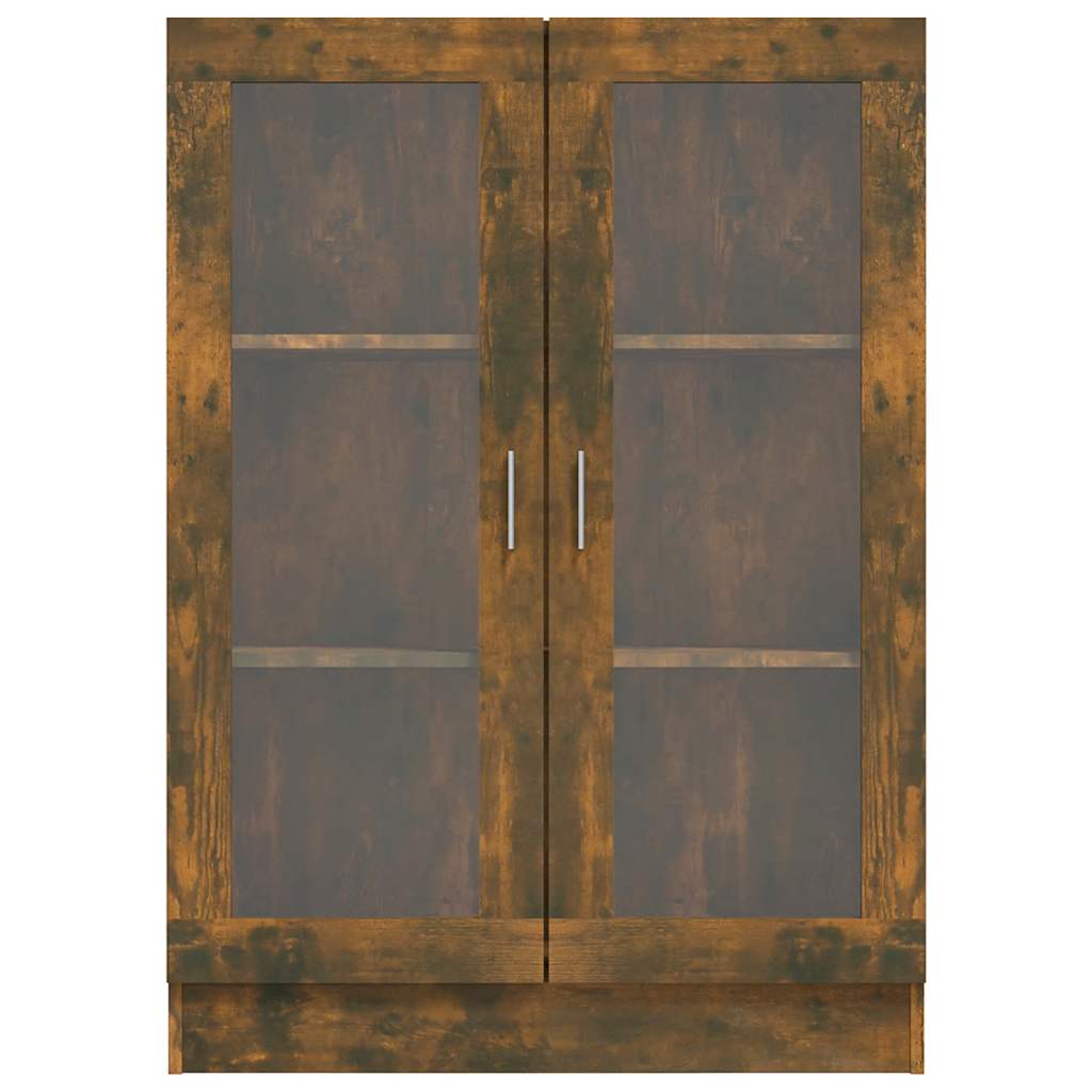 vidaXL Vitrinenschrank Räuchereiche 82,5x30,5x115 cm Holzwerkstoff