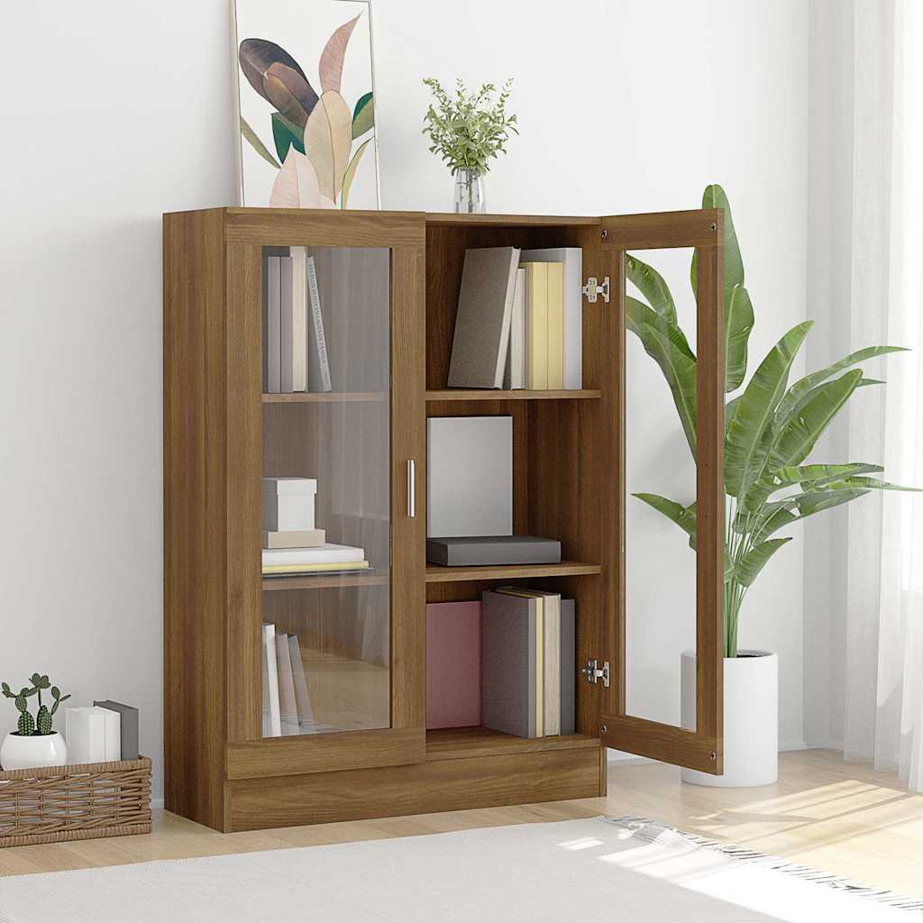 vidaXL Vitrine Brun aspect chêne 82,5x30,5x115cm Bois d'ingénierie