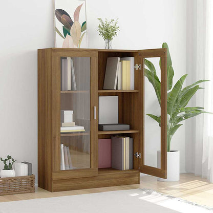 vidaXL Vitrine Brun aspect chêne 82,5x30,5x115cm Bois d'ingénierie