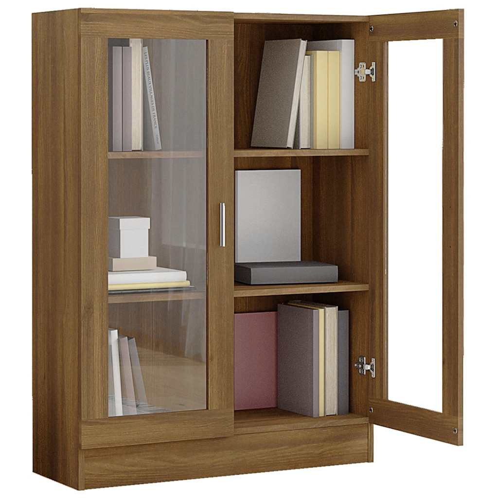 vidaXL Vitrine Brun aspect chêne 82,5x30,5x115cm Bois d'ingénierie